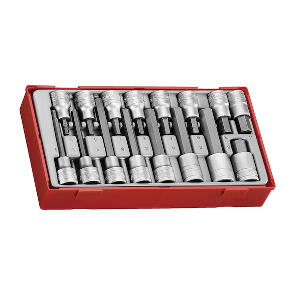 TTHEX16 - 16 Piece 1/2" Drive Hex Bit Socket Set
